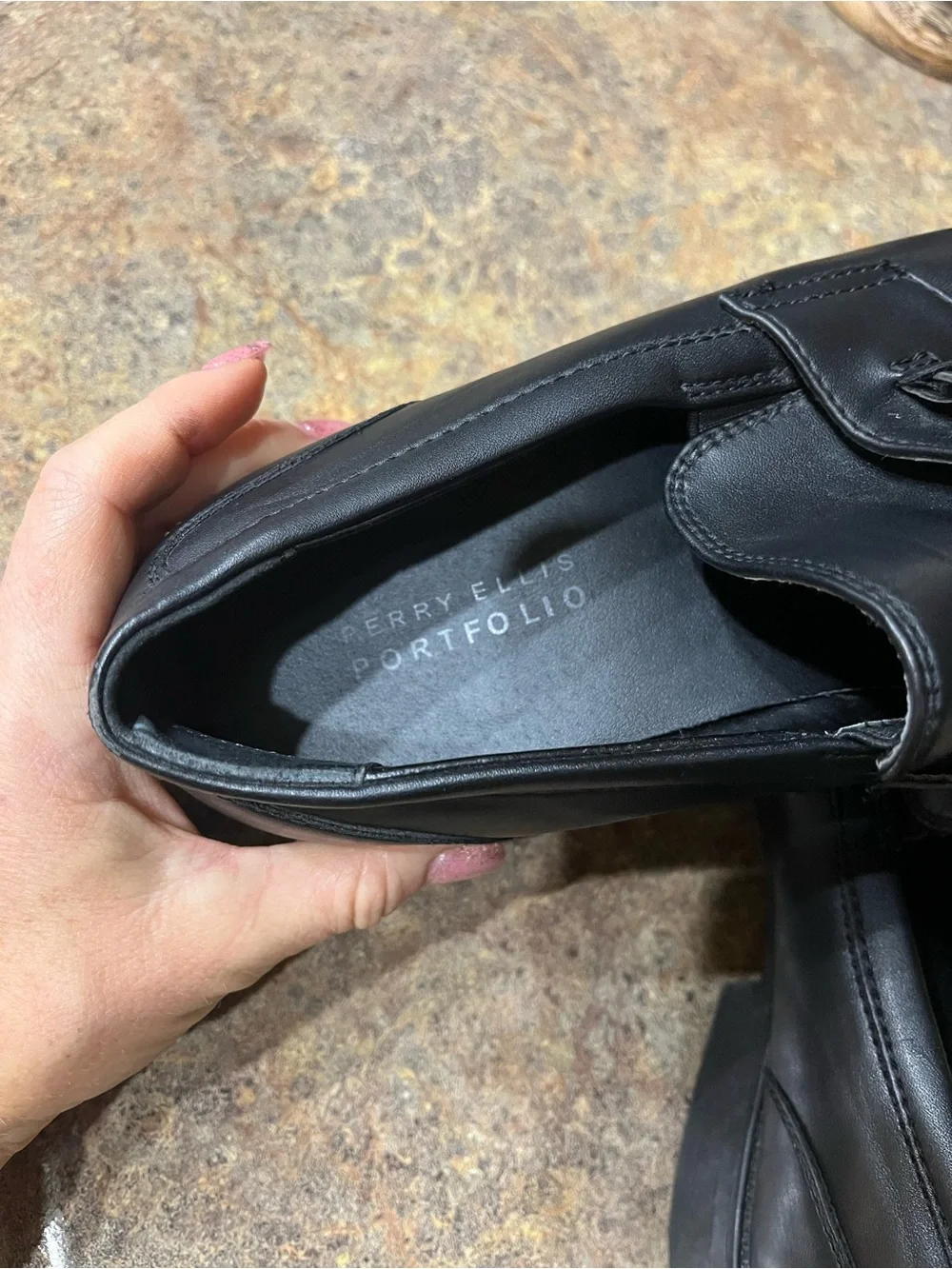 Perry Ellis Portfolio Russel Men’s 10 Black Bit Loafers Dress Shoes